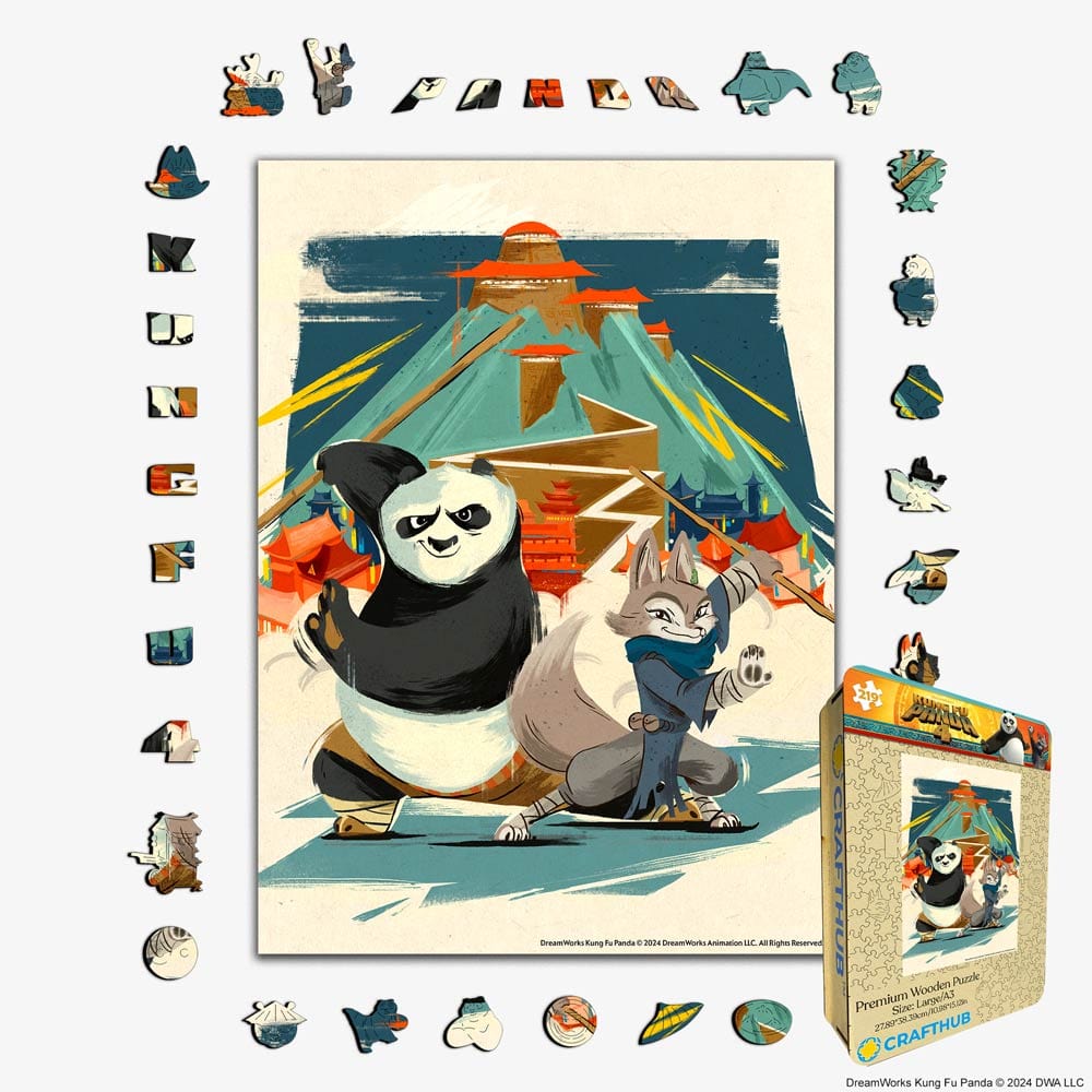 Animal Jigsaw Puzzle > Wooden Jigsaw Puzzle > Jigsaw Puzzle A3 + Wooden Gift Box Just kickin' it - Wooden Jigsaw Puzzle