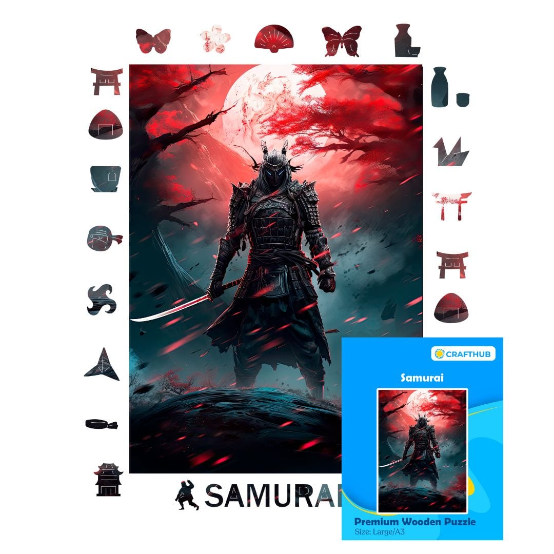 Animal Jigsaw Puzzle > Wooden Jigsaw Puzzle > Jigsaw Puzzle Samurai - Wooden Jigsaw Puzzle