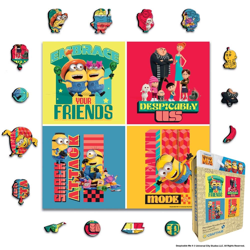 Animal Jigsaw Puzzle > Wooden Jigsaw Puzzle > Jigsaw Puzzle A4 + Wooden Gift Box Embrace Your Friends - Wooden Jigsaw Puzzle