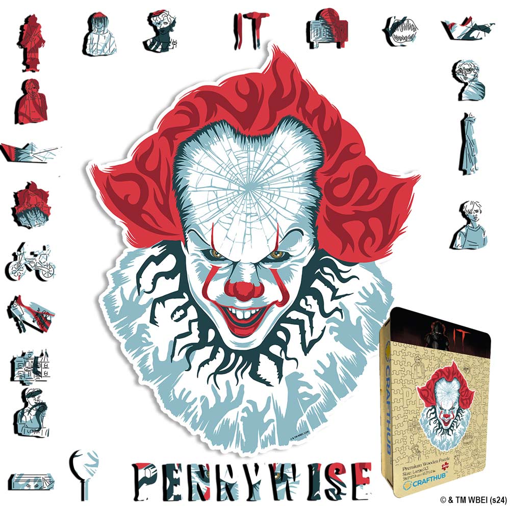 Animal Jigsaw Puzzle > Wooden Jigsaw Puzzle > Jigsaw Puzzle A4 + Wooden Gift Box Pennywise Lives - Wooden Jigsaw Puzzle