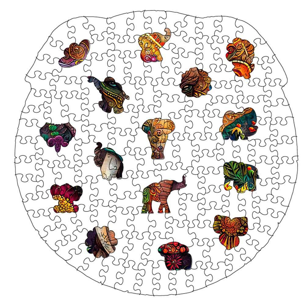 Animal Jigsaw Puzzle > Wooden Jigsaw Puzzle > Jigsaw Puzzle Enchanted Elephant - Jigsaw Puzzle