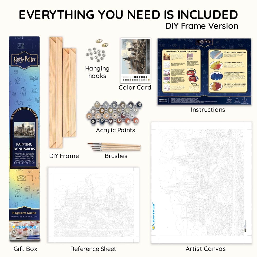 Animal Jigsaw Puzzle > Wooden Jigsaw Puzzle > Jigsaw Puzzle With DIY Wood Frame Hogwarts Castle - Paint By Numbers Kit