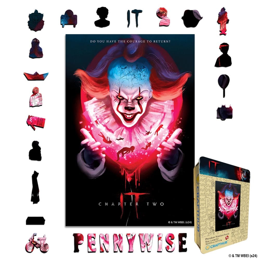 Animal Jigsaw Puzzle > Wooden Jigsaw Puzzle > Jigsaw Puzzle A4 + Wooden Gift Box Pennywise - Wooden Jigsaw Puzzle