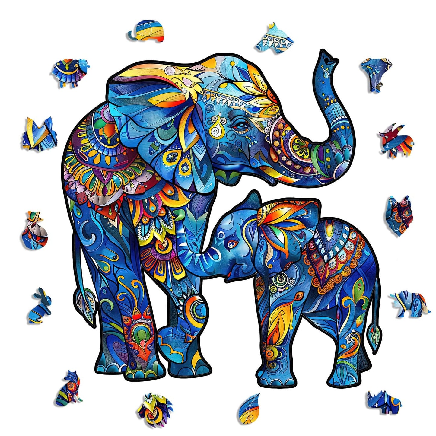 Animal Jigsaw Puzzle > Wooden Jigsaw Puzzle > Jigsaw Puzzle Elephant Family - Jigsaw Puzzle