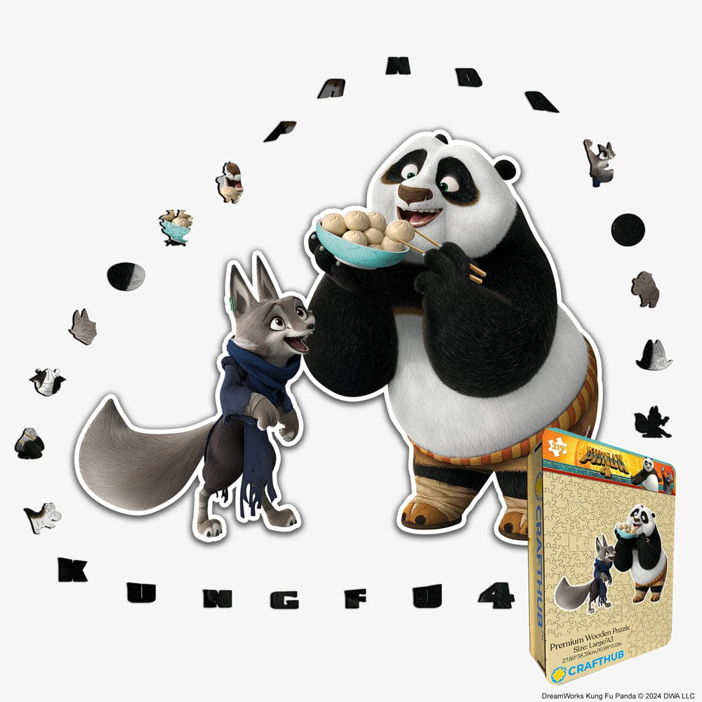 Animal Jigsaw Puzzle > Wooden Jigsaw Puzzle > Jigsaw Puzzle A3 + Wooden Gift Box But First Dumplings - Wooden Jigsaw Puzzle