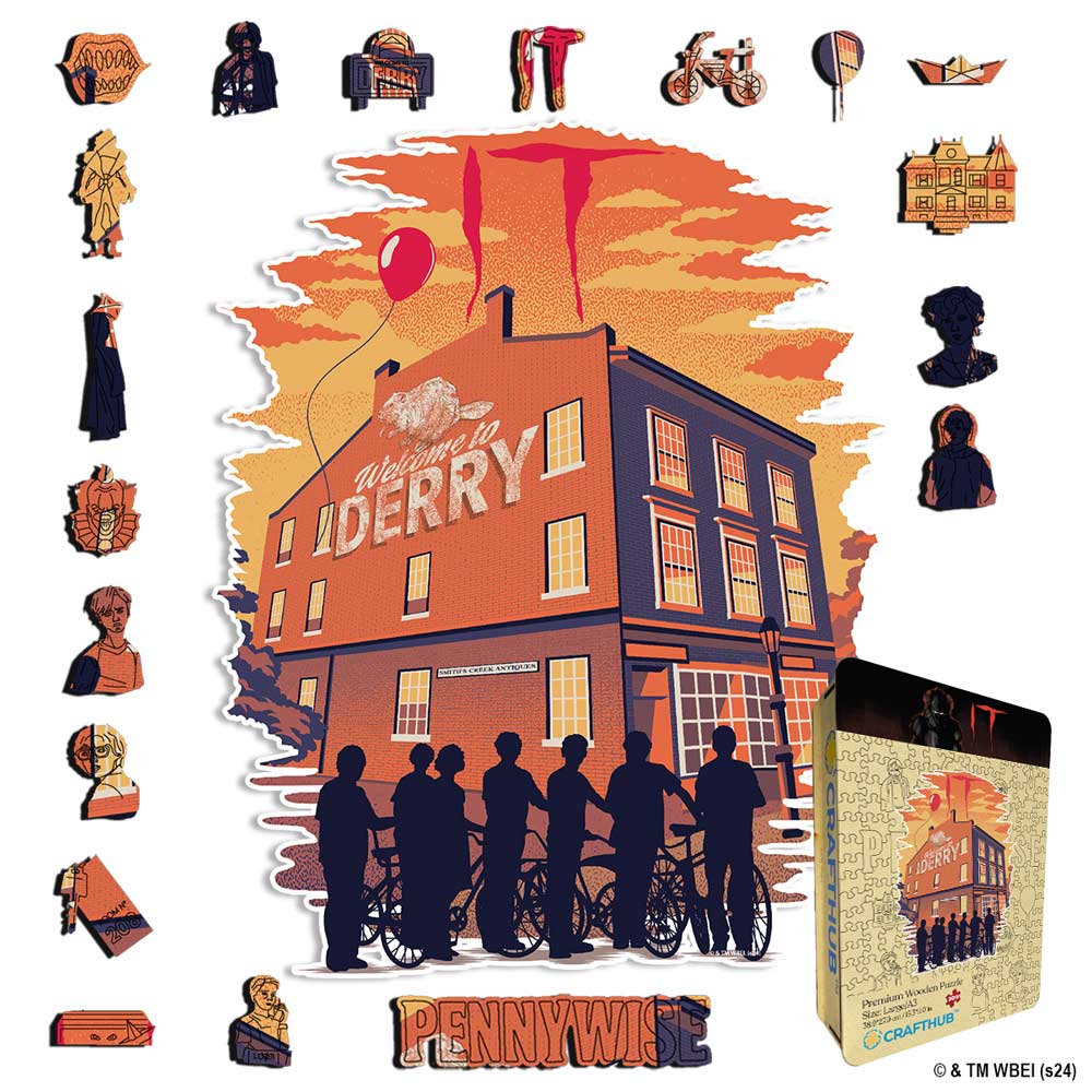 Animal Jigsaw Puzzle > Wooden Jigsaw Puzzle > Jigsaw Puzzle A4 + Wooden Gift Box Welcome To Derry - Wooden Jigsaw Puzzle