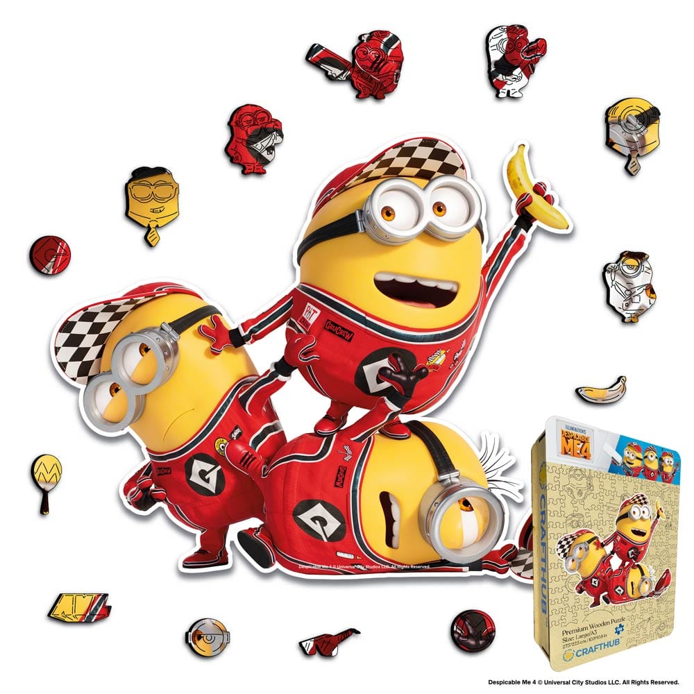 Animal Jigsaw Puzzle > Wooden Jigsaw Puzzle > Jigsaw Puzzle A4 + Wooden Gift Box Despicably Cute - Wooden Jigsaw Puzzle