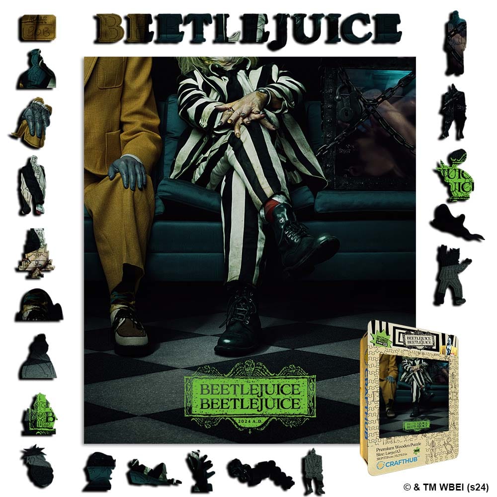 Animal Jigsaw Puzzle > Wooden Jigsaw Puzzle > Jigsaw Puzzle A4 + Wooden Gift Box Beetlejuice - Wooden Jigsaw Puzzle