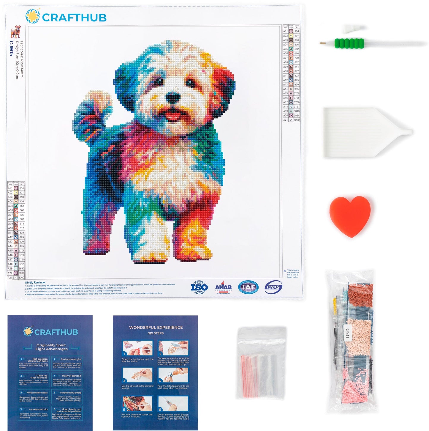 15.7"x15.7" / 40cm x 40cm Maltipoo Dog - Diamond Painting Kit
