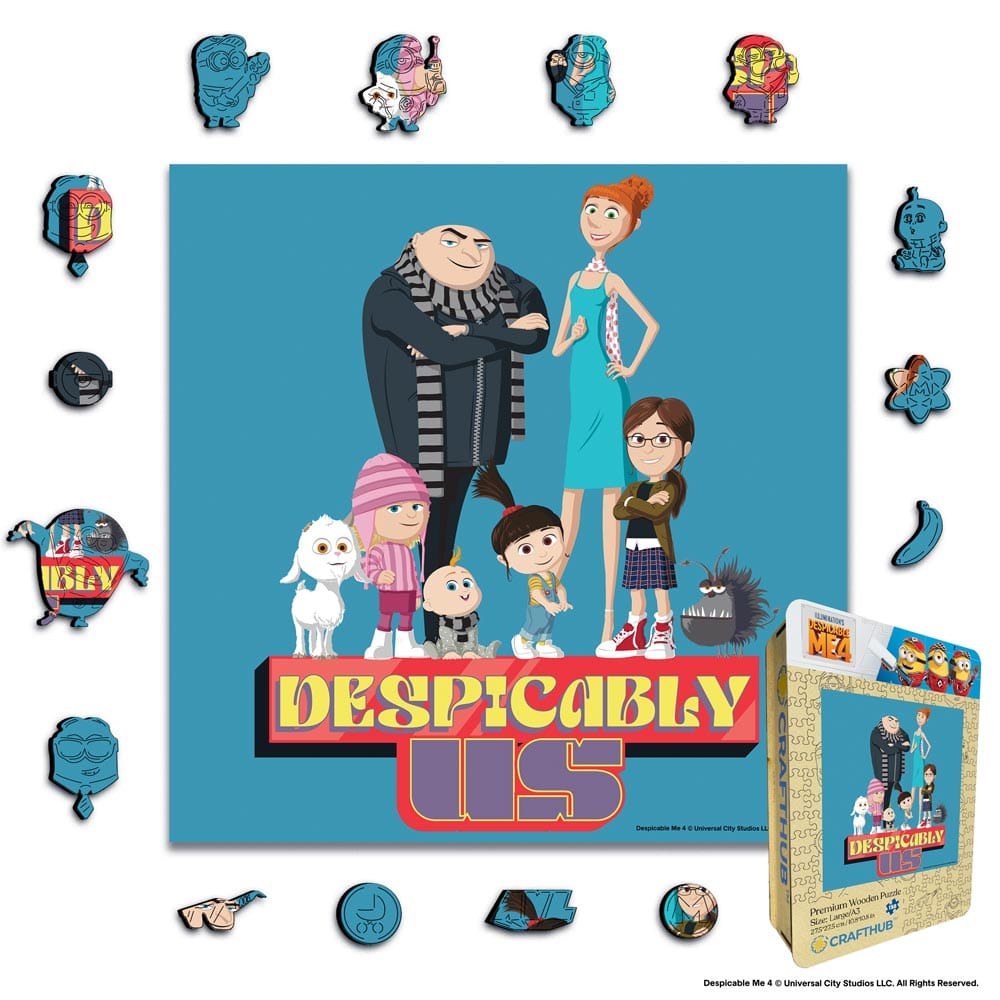 Animal Jigsaw Puzzle > Wooden Jigsaw Puzzle > Jigsaw Puzzle A4 + Wooden Gift Box Despicably Us - Wooden Jigsaw Puzzle
