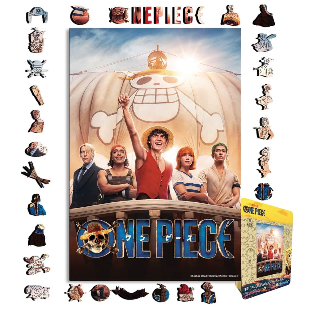 Animal Jigsaw Puzzle > Wooden Jigsaw Puzzle > Jigsaw Puzzle A4 + Wooden Gift Box The Straw Hat Pirates - Wooden Jigsaw Puzzle