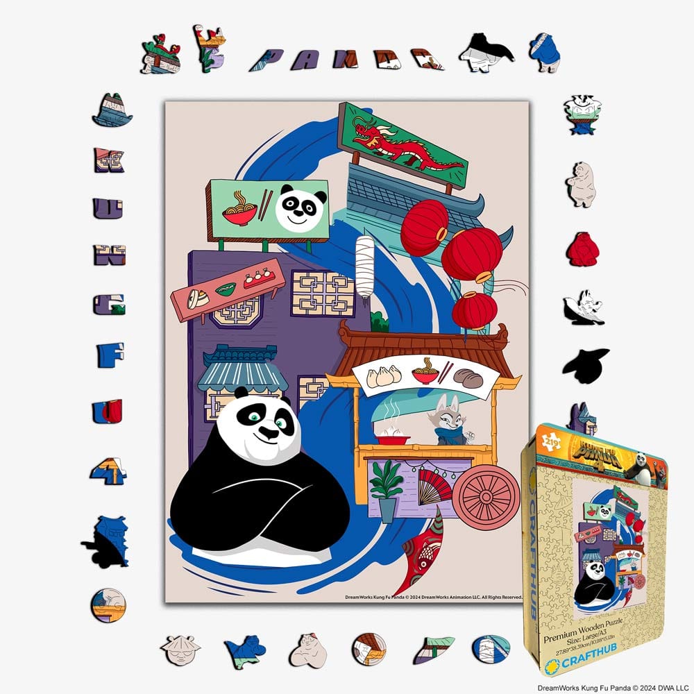 Animal Jigsaw Puzzle > Wooden Jigsaw Puzzle > Jigsaw Puzzle A3 + Wooden Gift Box Powered By Noodles - Wooden Jigsaw Puzzle