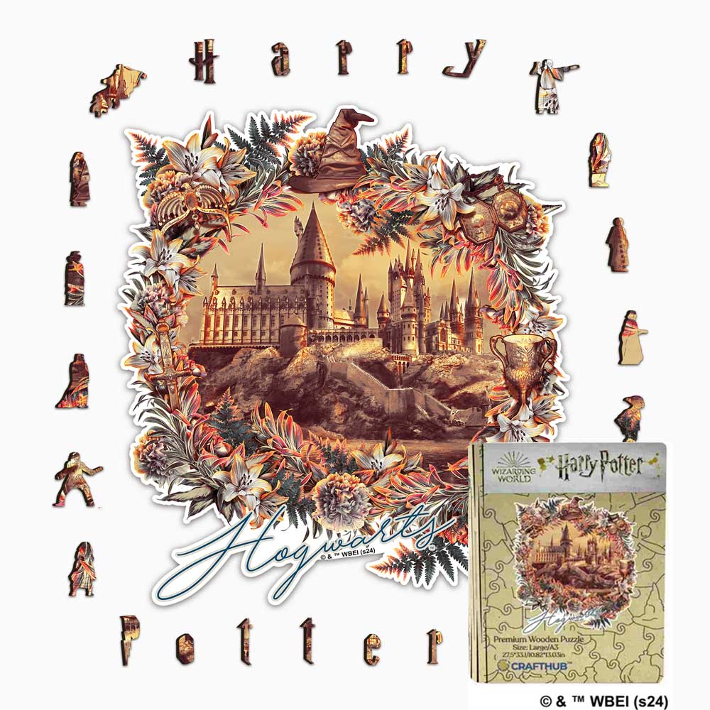 Animal Jigsaw Puzzle > Wooden Jigsaw Puzzle > Jigsaw Puzzle A2 + Wooden Gift Box Harry Potter - Hogwarts Castle - Utilitarian Romance Wooden Jigsaw Puzzle