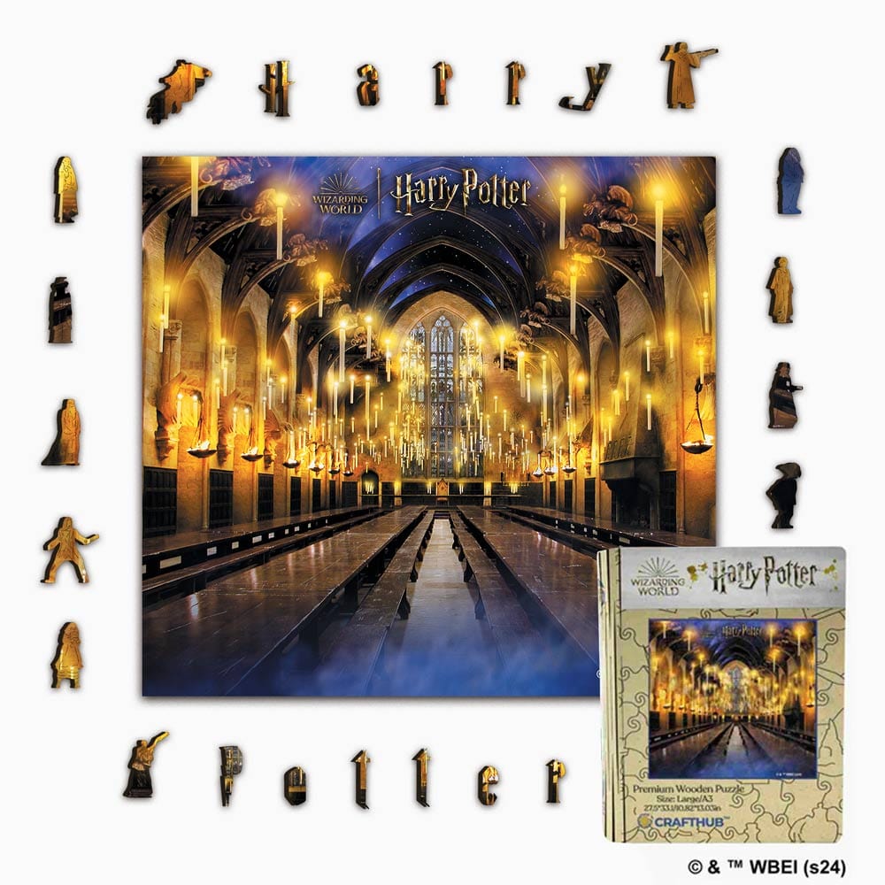 Animal Jigsaw Puzzle > Wooden Jigsaw Puzzle > Jigsaw Puzzle A2 + Wooden Gift Box Harry Potter The Great Hall Wooden Jigsaw Puzzle