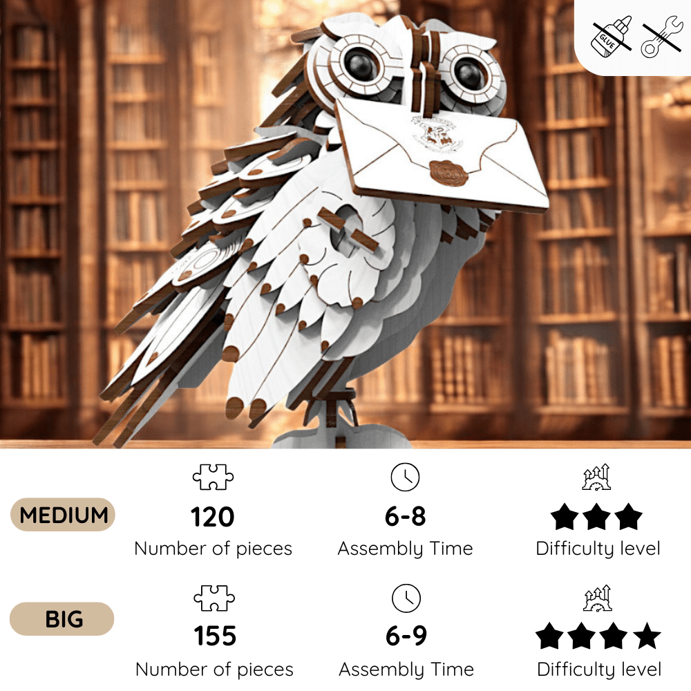 3D Puzzle Hedwig - 3D Wooden Puzzle