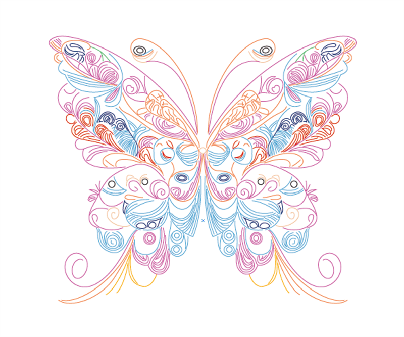Quilling Art Butterfly / 20x30cm / 7.8"x11.8" Filigree Painting Kit - Butterfly