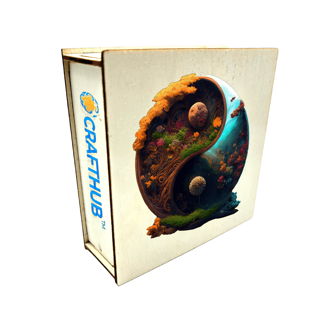 A3+Wooden Box Two Magical World - Jigsaw Puzzle