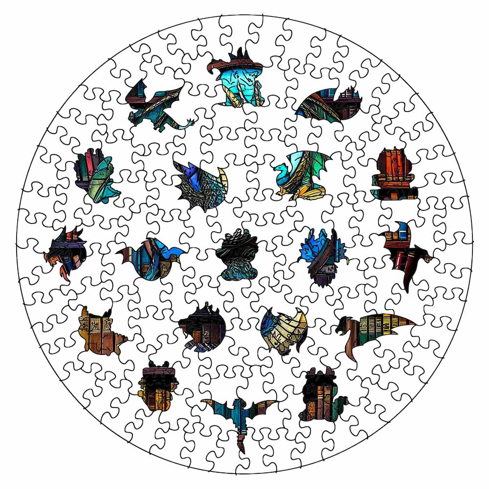 Animal Jigsaw Puzzle > Wooden Jigsaw Puzzle > Jigsaw Puzzle Stained Glass Dragon - Jigsaw Puzzle