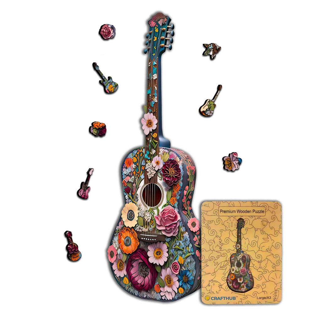 Animal Jigsaw Puzzle > Wooden Jigsaw Puzzle > Jigsaw Puzzle A3+Wooden Box Guitar - Jigsaw Puzzle