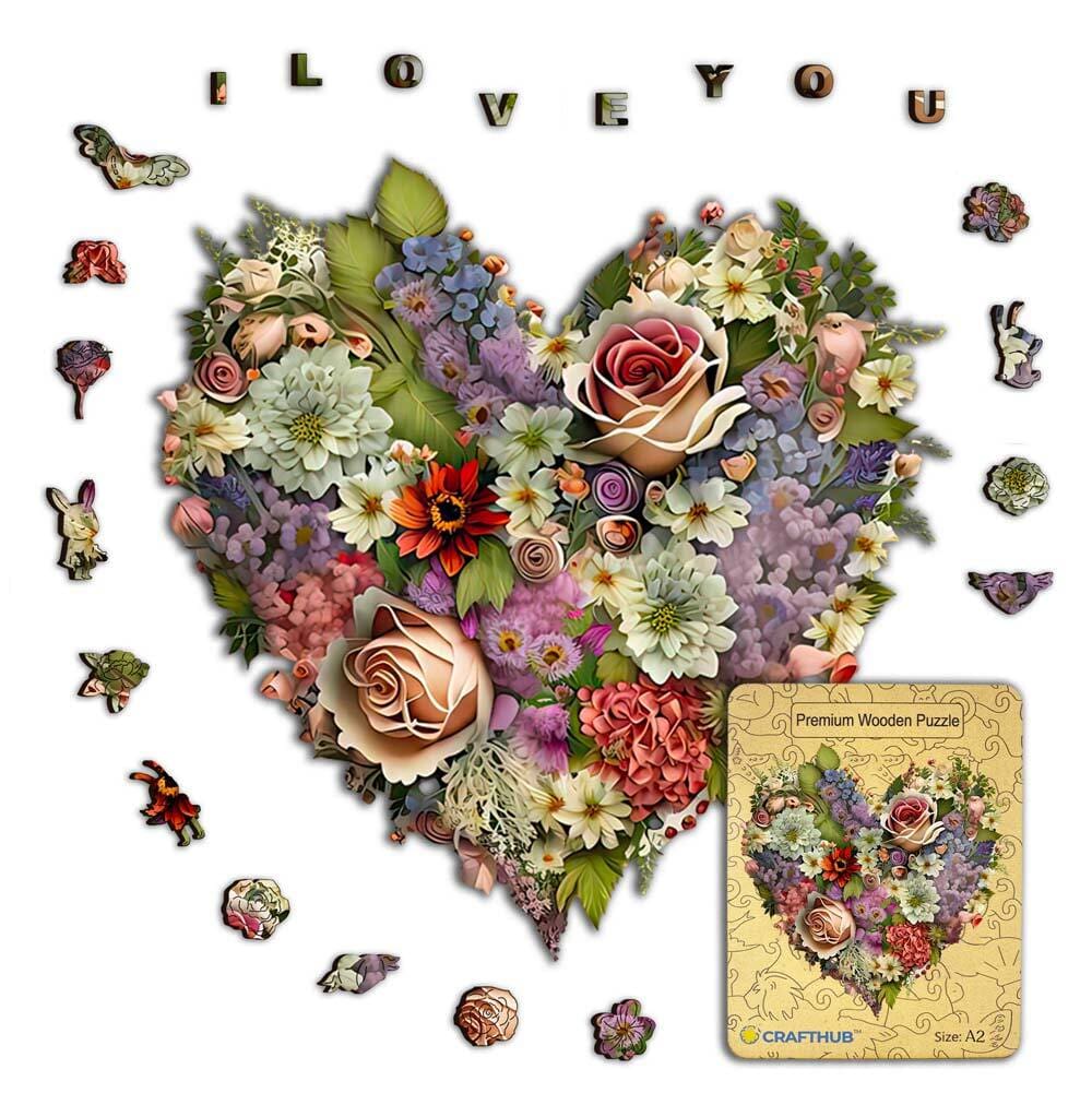 Animal Jigsaw Puzzle > Wooden Jigsaw Puzzle > Jigsaw Puzzle A2+Wooden Box Blooming Heart - Jigsaw Puzzle