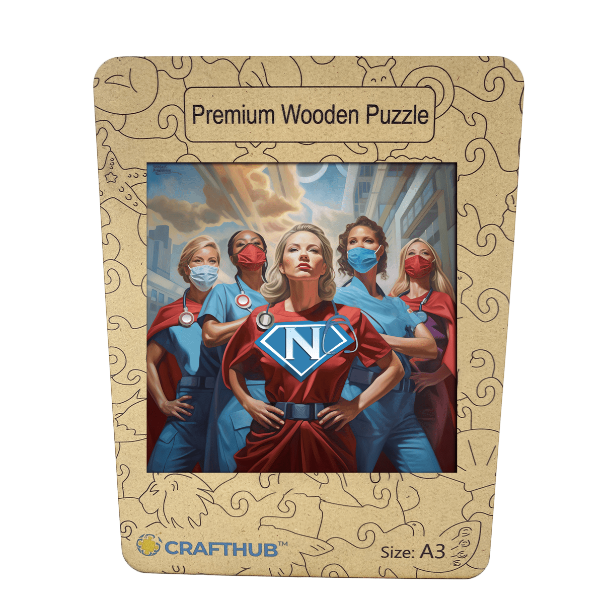 Animal Jigsaw Puzzle > Wooden Jigsaw Puzzle > Jigsaw Puzzle A3+Wooden Box Nurses Are Superheroes - Jigsaw Puzzle