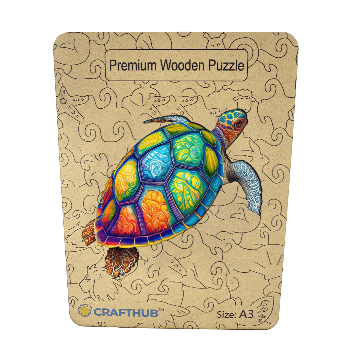 Animal Jigsaw Puzzle > Wooden Jigsaw Puzzle > Jigsaw Puzzle A3+Wooden Box Colorful Turtle - Jigsaw Puzzle