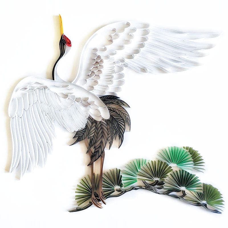 Quilling Art Crane / DIY Kit (Painting kit + Tools kit + 35 color strips set) / 16" x 20″ / (40.6cm x 50.8cm) Paper Filigree painting Kit - Horse