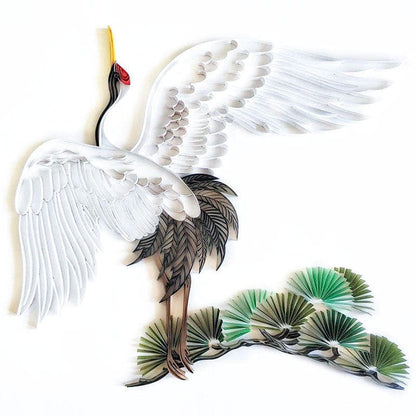 Quilling Art Crane / DIY Kit (Painting kit + Tools kit + 35 color strips set) / 16" x 20″ / (40.6cm x 50.8cm) Paper Filigree painting Kit - Horse