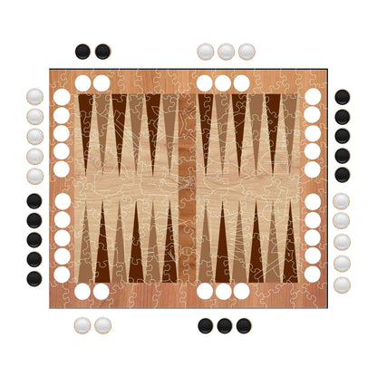jigsaw puzzle A3 (27.9x27.9 CM / 10.9x10.9") Backgammon + Dice - Jigsaw Puzzle