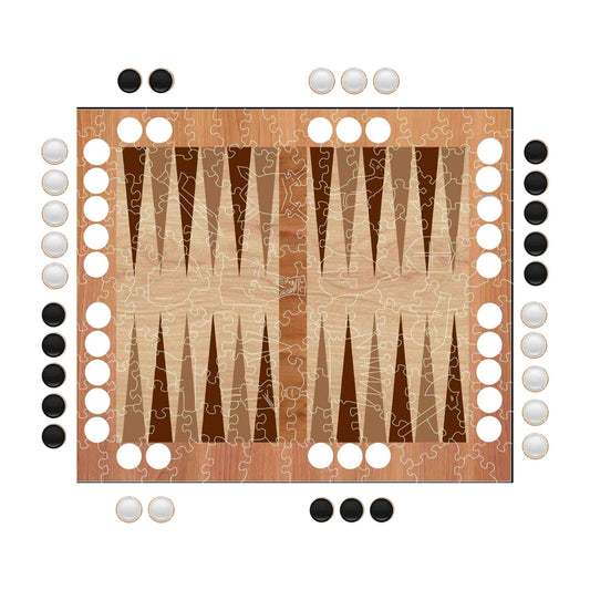 jigsaw puzzle A3 (27.9x27.9 CM / 10.9x10.9") Backgammon + Dice - Jigsaw Puzzle