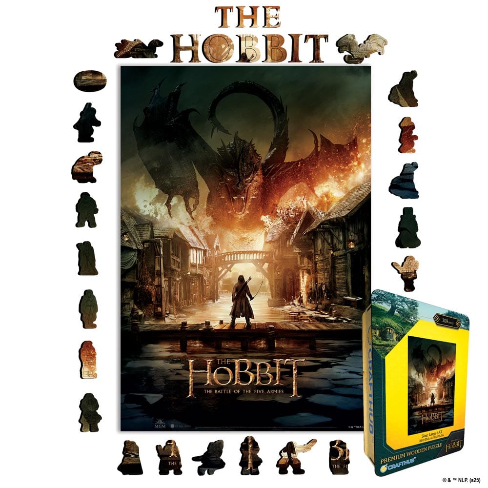 Animal Jigsaw Puzzle > Wooden Jigsaw Puzzle > Jigsaw Puzzle A4 + Wooden Gift Box The Battle Of The Five Armies - Wooden Jigsaw Puzzle