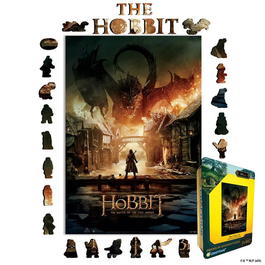Animal Jigsaw Puzzle > Wooden Jigsaw Puzzle > Jigsaw Puzzle A4 + Wooden Gift Box The Battle Of The Five Armies - Wooden Jigsaw Puzzle