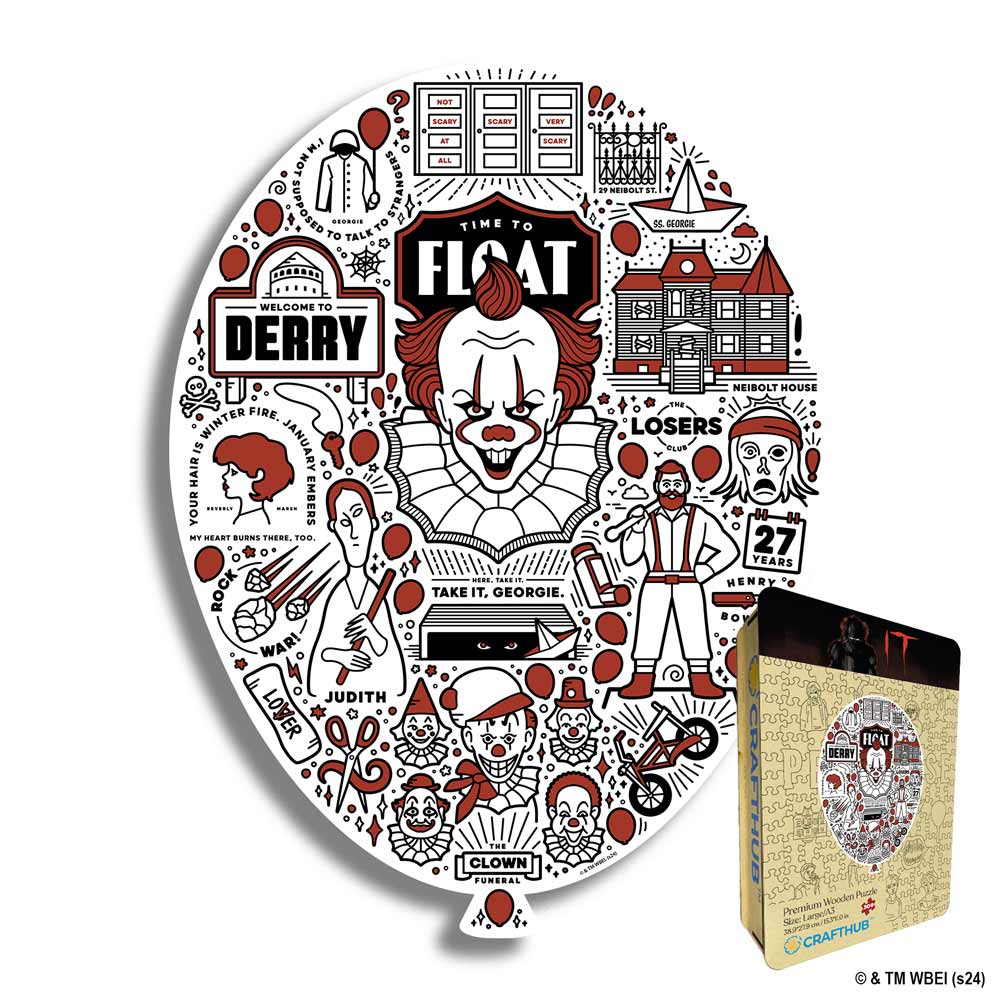 Animal Jigsaw Puzzle > Wooden Jigsaw Puzzle > Jigsaw Puzzle Pennywise Red Balloon - Wooden Jigsaw Puzzle