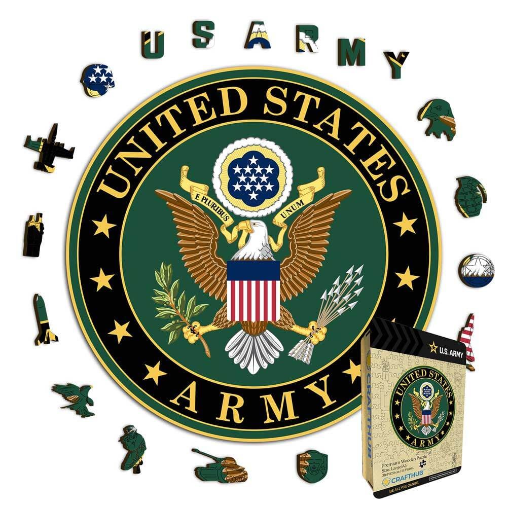 Animal Jigsaw Puzzle > Wooden Jigsaw Puzzle > Jigsaw Puzzle A4 + Wooden Gift Box The United States Army - Wooden Jigsaw Puzzle