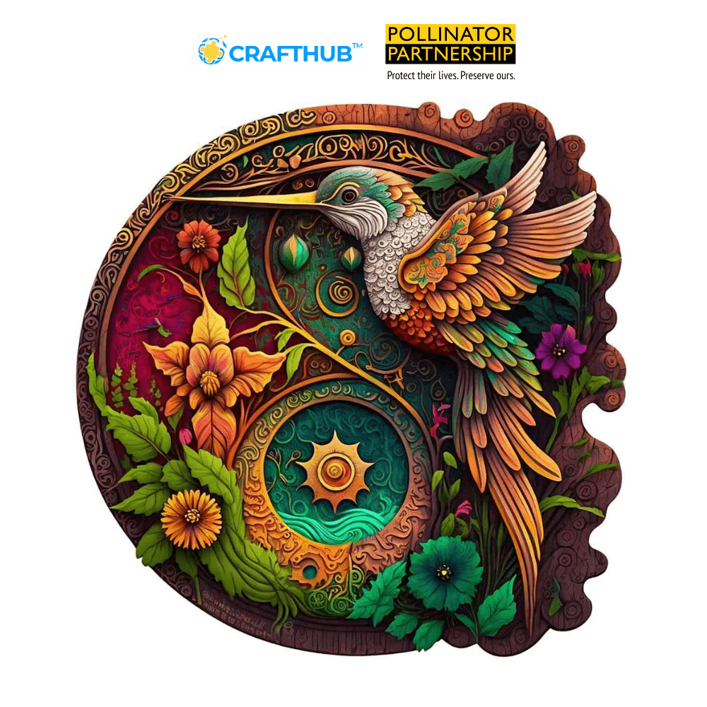Animal Jigsaw Puzzle > Wooden Jigsaw Puzzle > Jigsaw Puzzle Nectar Quest Hummingbird / A5 CraftHub & Pollinator Foundation: A Partnership for Change