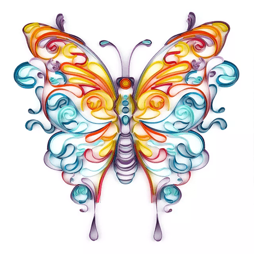 Quilling Art S – 20x25 cm (8x10 inches) Filigree Painting Kit - Butterfly FINAL