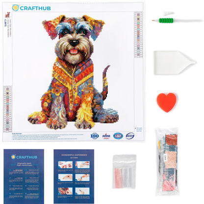 15.7"x15.7" / 40cm x 40cm Schnauzer Dog - Diamond Painting Kit