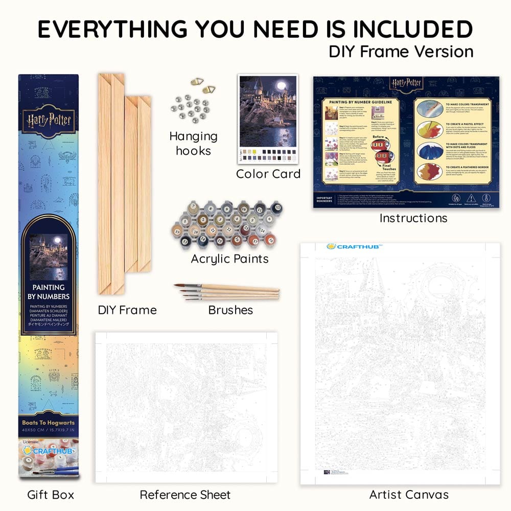 Animal Jigsaw Puzzle > Wooden Jigsaw Puzzle > Jigsaw Puzzle With DIY Wood Frame Boats To Hogwarts - Paint By Numbers Kit