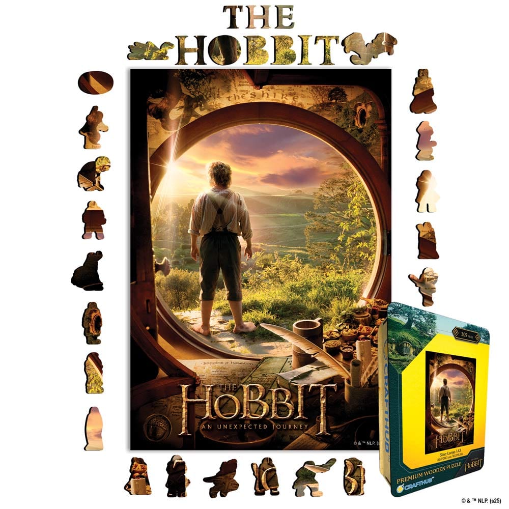 Animal Jigsaw Puzzle > Wooden Jigsaw Puzzle > Jigsaw Puzzle A4 + Wooden Gift Box The Hobbit An Unexpected Journey - Wooden Jigsaw Puzzle
