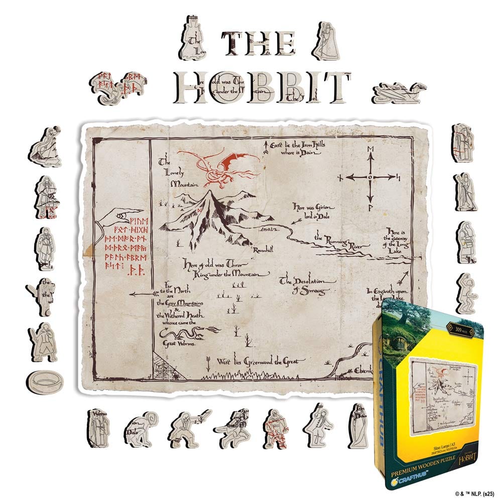 Animal Jigsaw Puzzle > Wooden Jigsaw Puzzle > Jigsaw Puzzle A4 + Wooden Gift Box Thrór's Map - Wooden Jigsaw Puzzle
