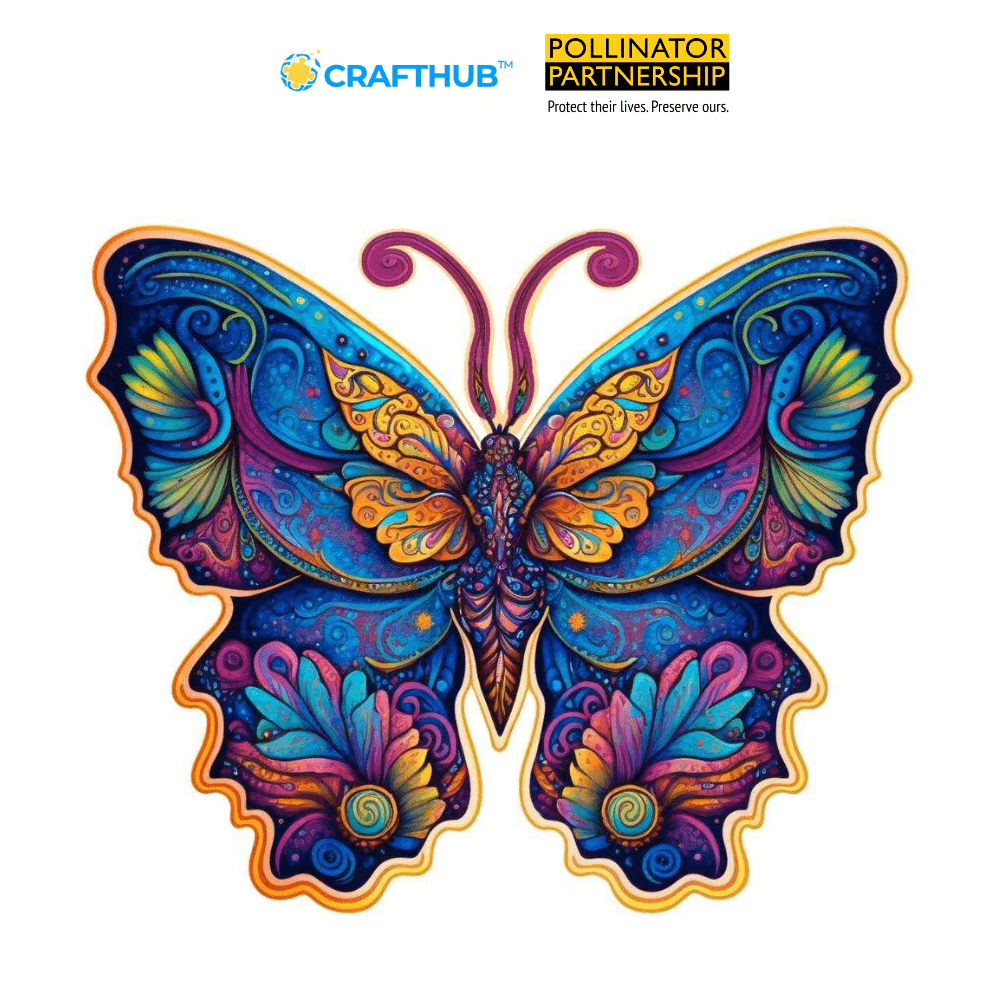 Animal Jigsaw Puzzle > Wooden Jigsaw Puzzle > Jigsaw Puzzle Galaxy Butterfly / A5 CraftHub & Pollinator Foundation: A Partnership for Change