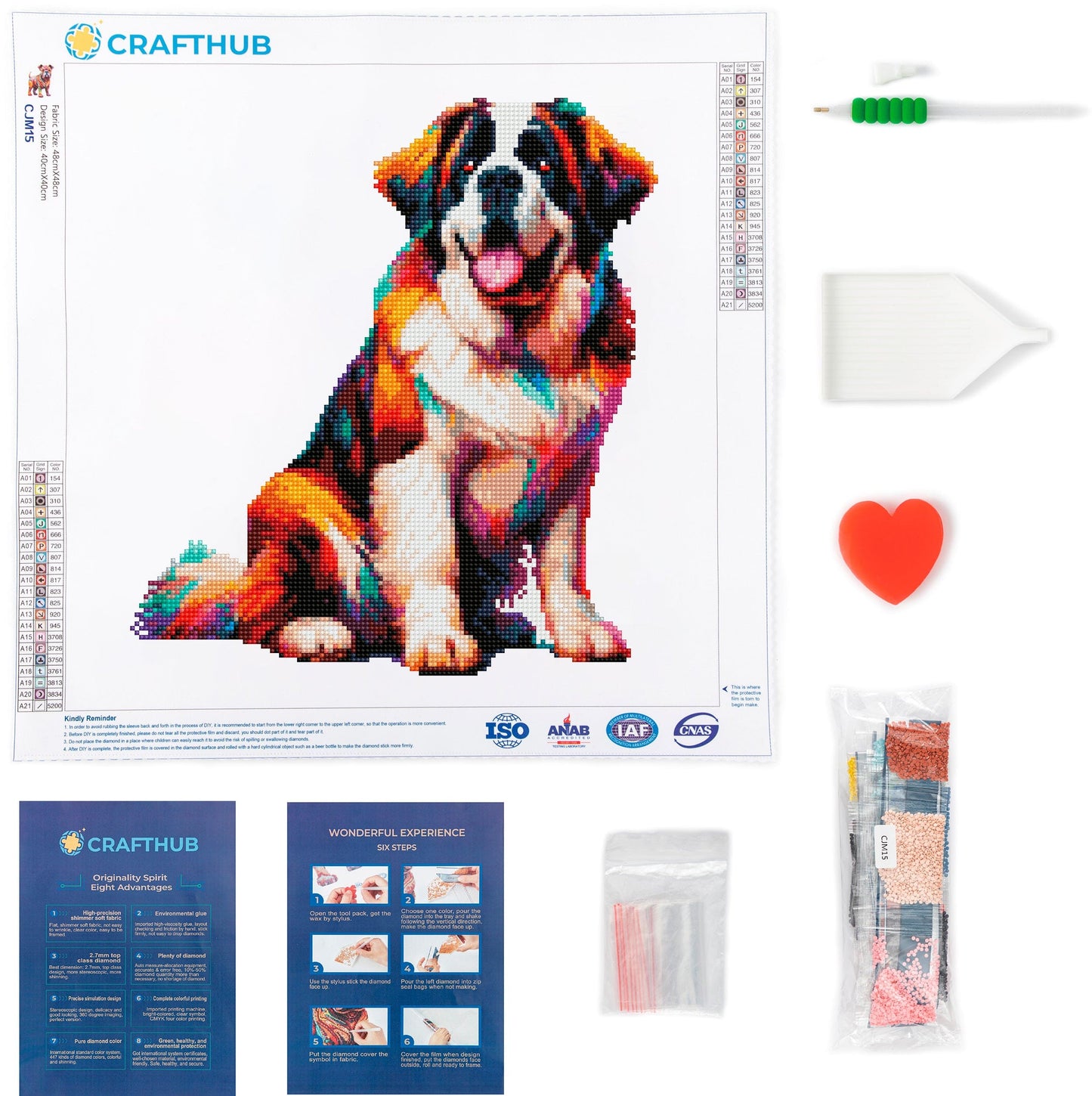 15.7"x15.7" / 40cm x 40cm Saint Bernard Dog - Diamond Painting Kit
