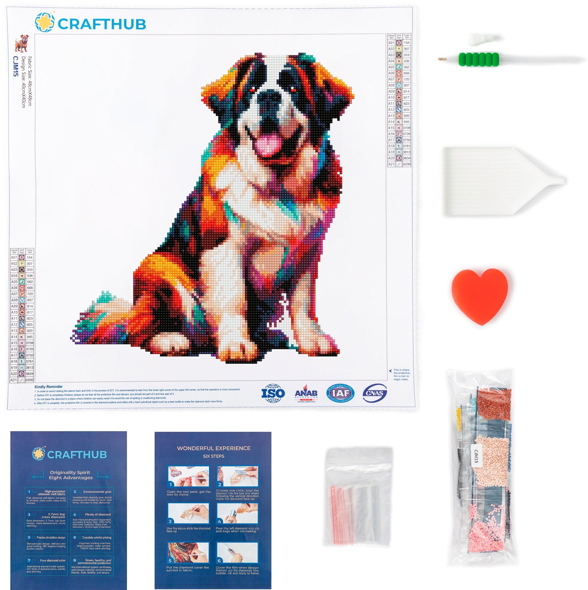 15.7"x15.7" / 40cm x 40cm Saint Bernard Dog - Diamond Painting Kit