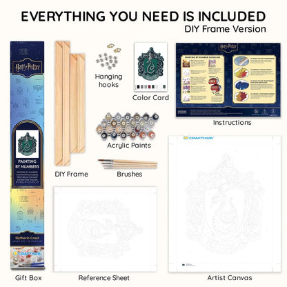 Animal Jigsaw Puzzle > Wooden Jigsaw Puzzle > Jigsaw Puzzle With DIY Wood Frame Slytherin Crest - Paint By Numbers Kit