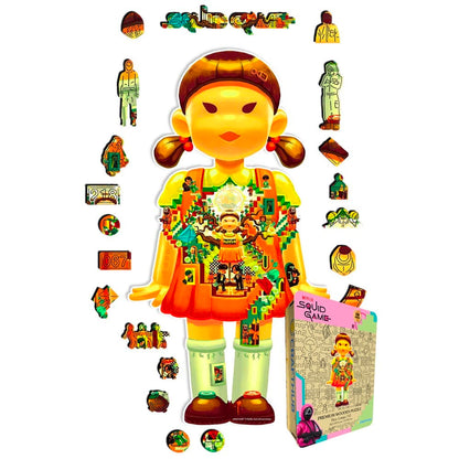 Animal Jigsaw Puzzle > Wooden Jigsaw Puzzle > Jigsaw Puzzle A4 + Wooden Gift Box Squid Game Doll - Wooden Jigsaw Puzzle
