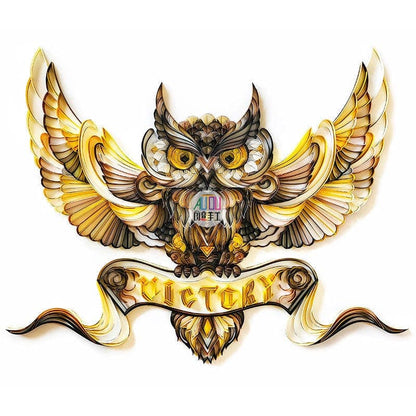 Quilling Art Owl / DIY Kit (Painting kit + Tools kit + 35 color strips set) / 16" x 20″ / (40.6cm x 50.8cm) Paper Filigree painting Kit - Horse