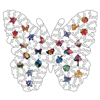Animal Jigsaw Puzzle > Wooden Jigsaw Puzzle > Jigsaw Puzzle Floral Butterfly - Jigsaw Puzzle