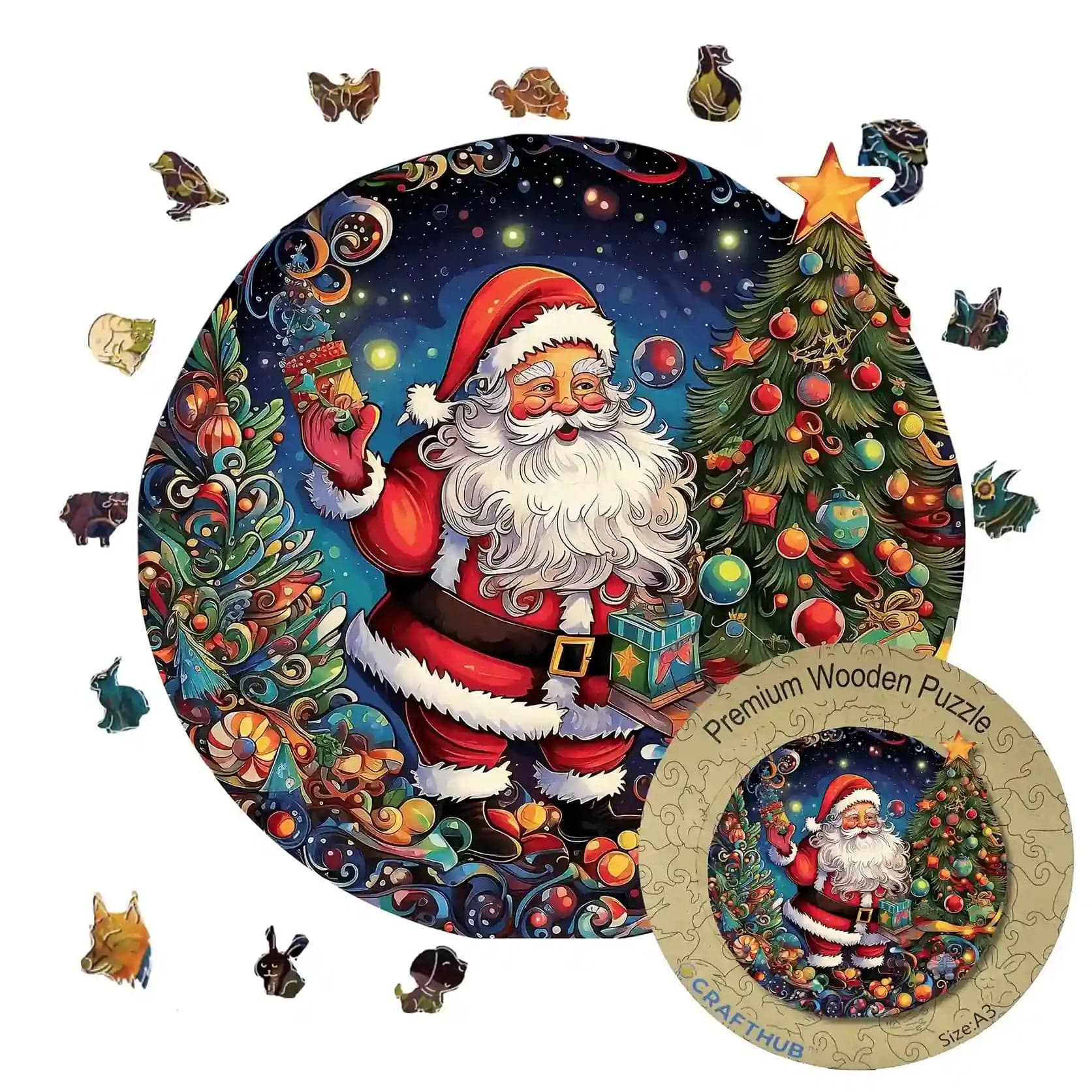 Animal Jigsaw Puzzle > Wooden Jigsaw Puzzle > Jigsaw Puzzle Santa Claus - Jigsaw Puzzle