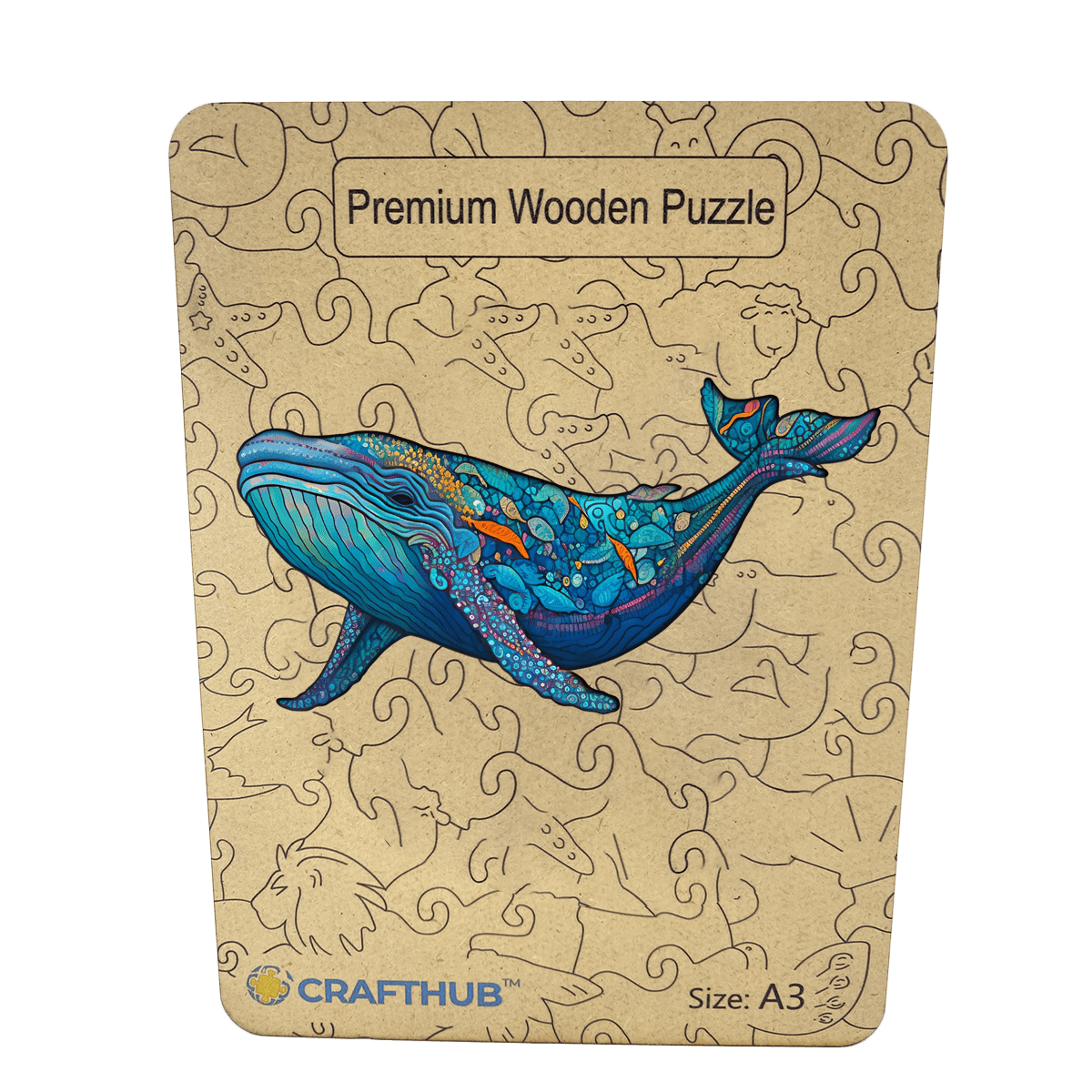 Animal Jigsaw Puzzle > Wooden Jigsaw Puzzle > Jigsaw Puzzle A3+Wooden Box Whale - Jigsaw Puzzle