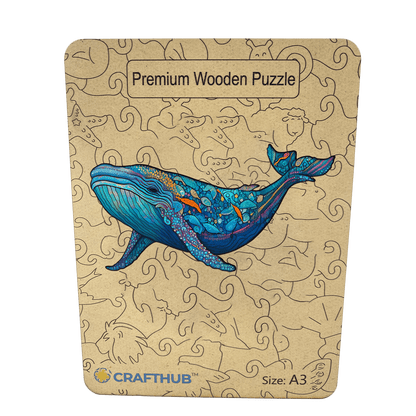 Animal Jigsaw Puzzle > Wooden Jigsaw Puzzle > Jigsaw Puzzle A3+Wooden Box Whale - Jigsaw Puzzle